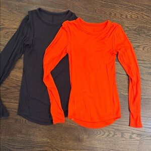 lululemon athletica Long Sleeve Tees - Black and red